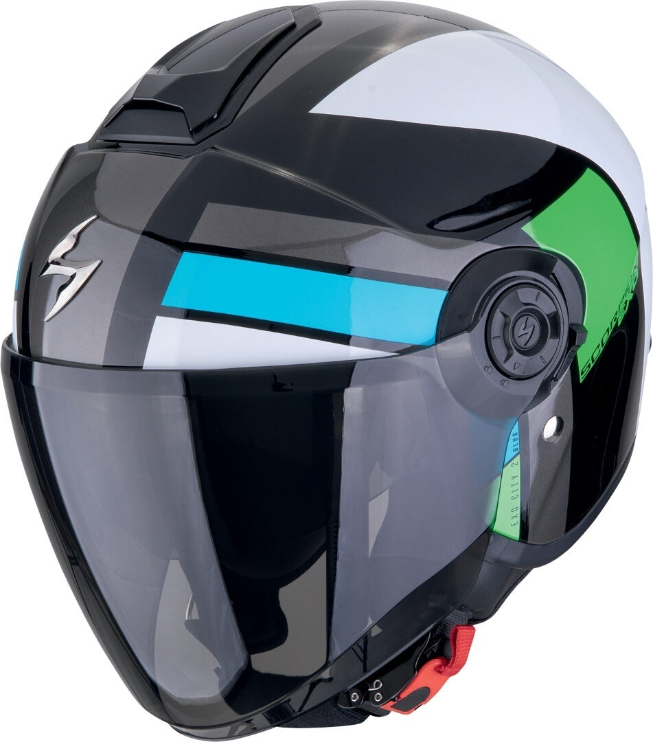 SCORPION EXO-CITY II BLUR Urban Bike Jet Casco Negro Blanco Verde – 1 – Maximomoto PT