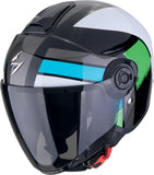 SCORPION EXO-CITY II BLUR Moto Urbano Jet Casco Negro Blanco Verde