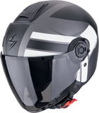 SCORPION EXO-CITY II BLUR Moto Jet Casco Plata Mate Negro Blanco