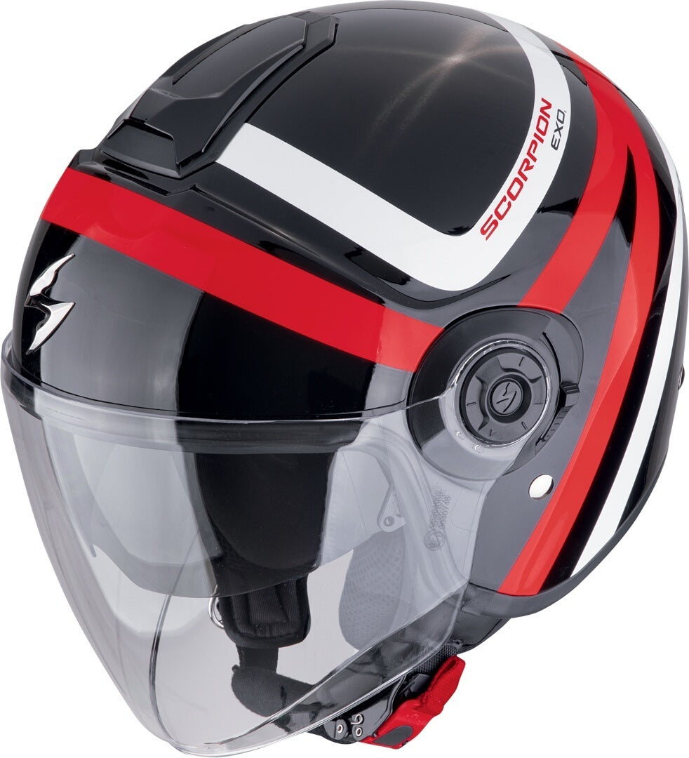 SCORPION EXO-CITY II RIVA Abierto Jet Casco Negro Rojo – 1 – Maximomoto PT