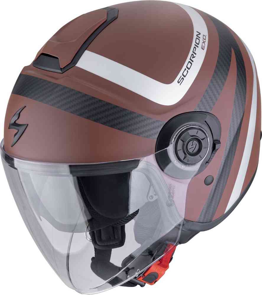 SCORPION EXO-CITY II RIVA Urbano Open Jet Casco Marrón Mate Plata – 1 – Maximomoto PT