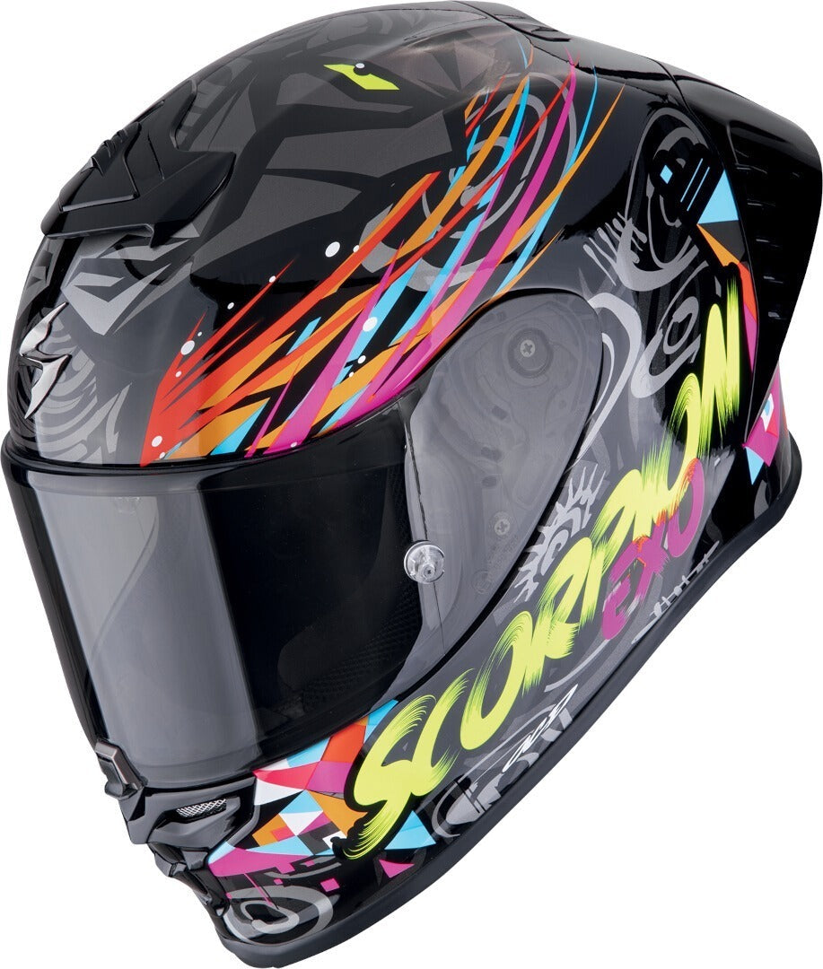 SCORPION EXO-R1 EVO AIR SAVAGE INTEGRAL HELMET Black Blue Pink – 1 – Maximomoto PT