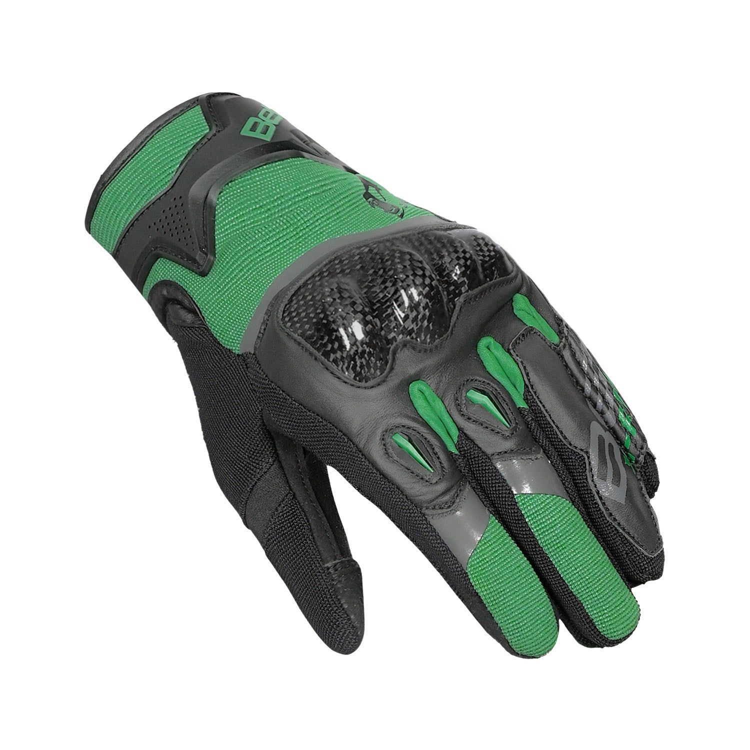 BELA DARING Men's Motorcycle Gloves Textile Green Black Gray – 4 – Maximomoto PT