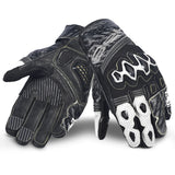 BELA ARMOUR PRO Moto Curta Luvas Preto Branco