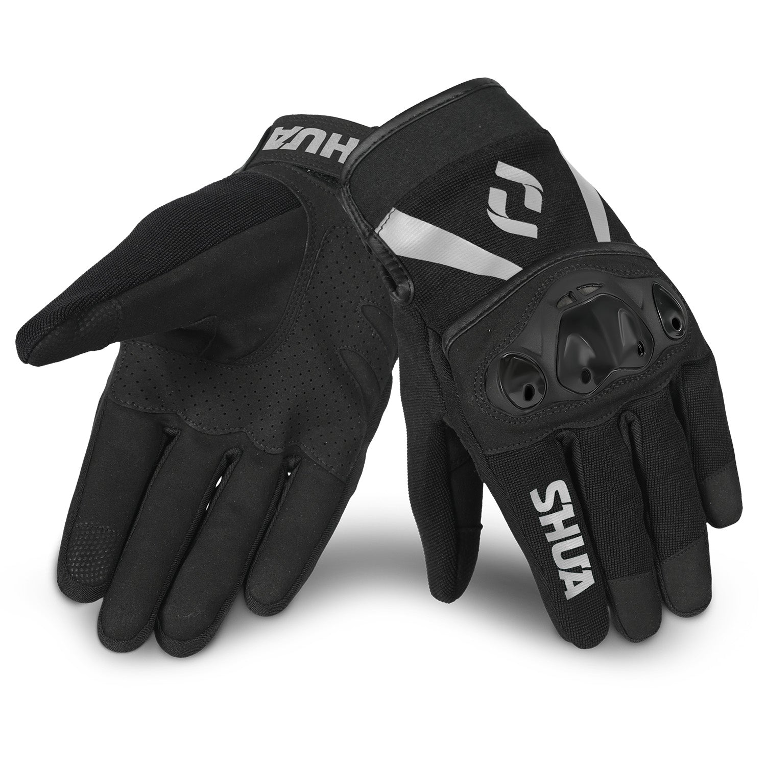 SHUA SHOT Motorcycle Textile Short Gloves Black Gray – 1 – Maximomoto PT