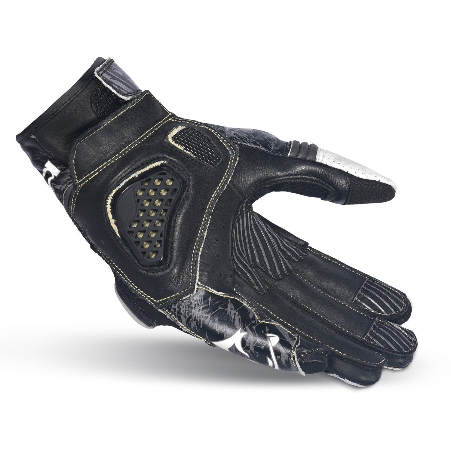 BELA ARMOUR PRO Moto Curta Luvas Preto Branco – 3 – Maximomoto PT