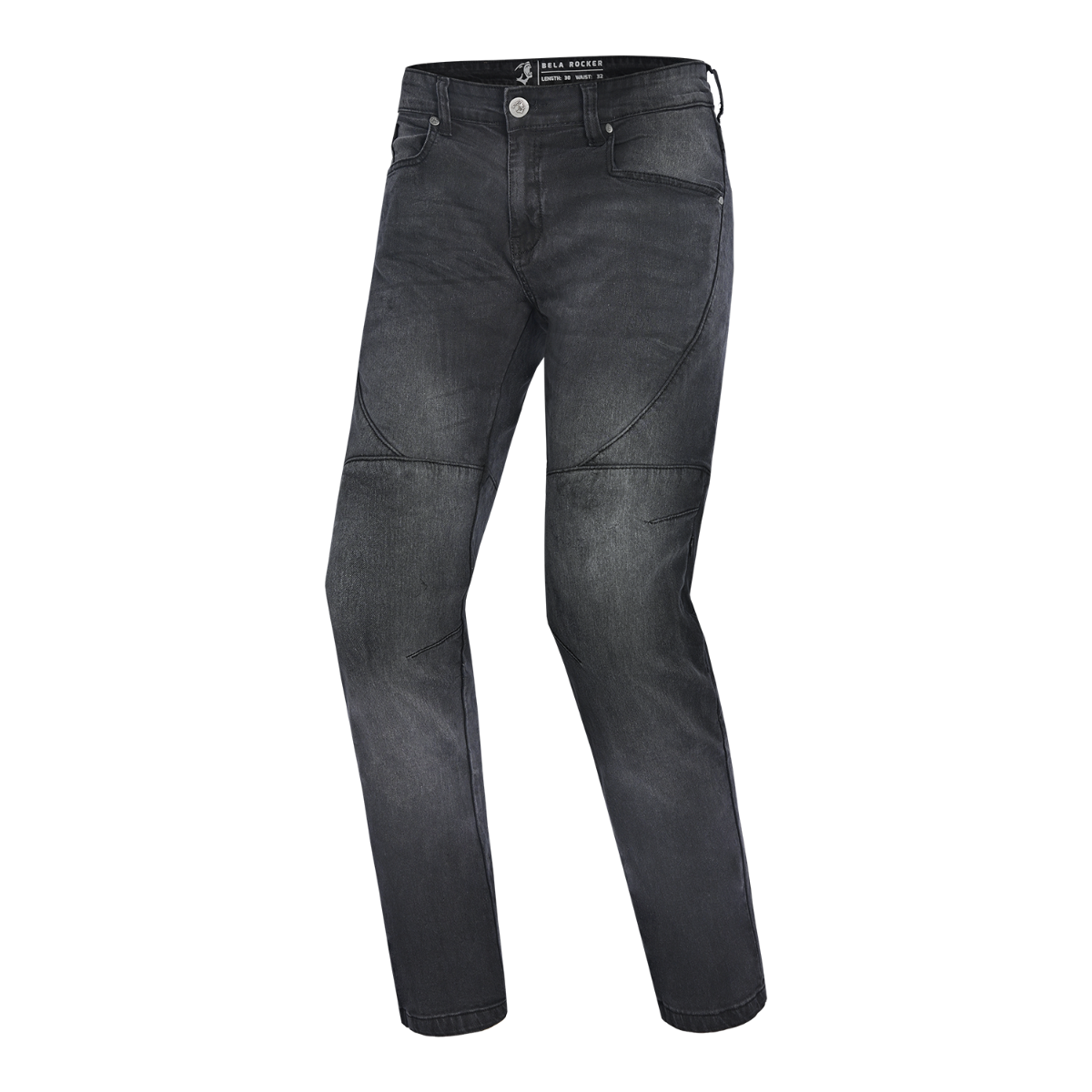 BELA ROCKER Denim Jeans Moto Calcas Preto Spray