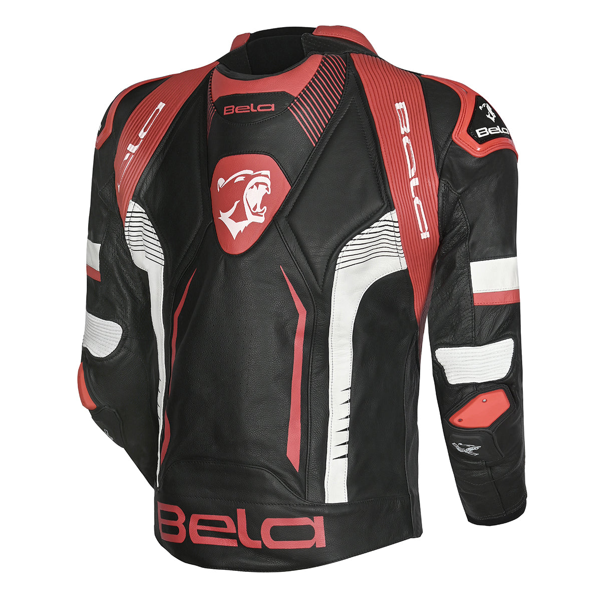 BELA X RACE Moto Couro Casacos Preto Branco Vermelho