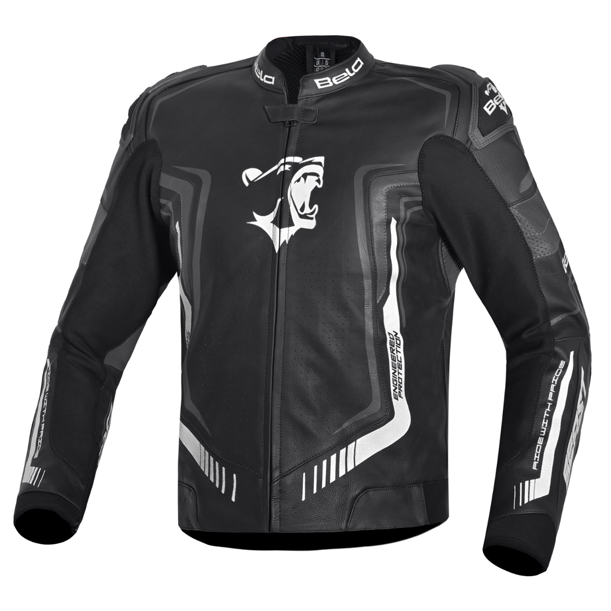 BELA BEAST CHAQUETA COURO HOMBRE NEGRO ANTHIRA BLANCO – 1 – Maximomoto PT