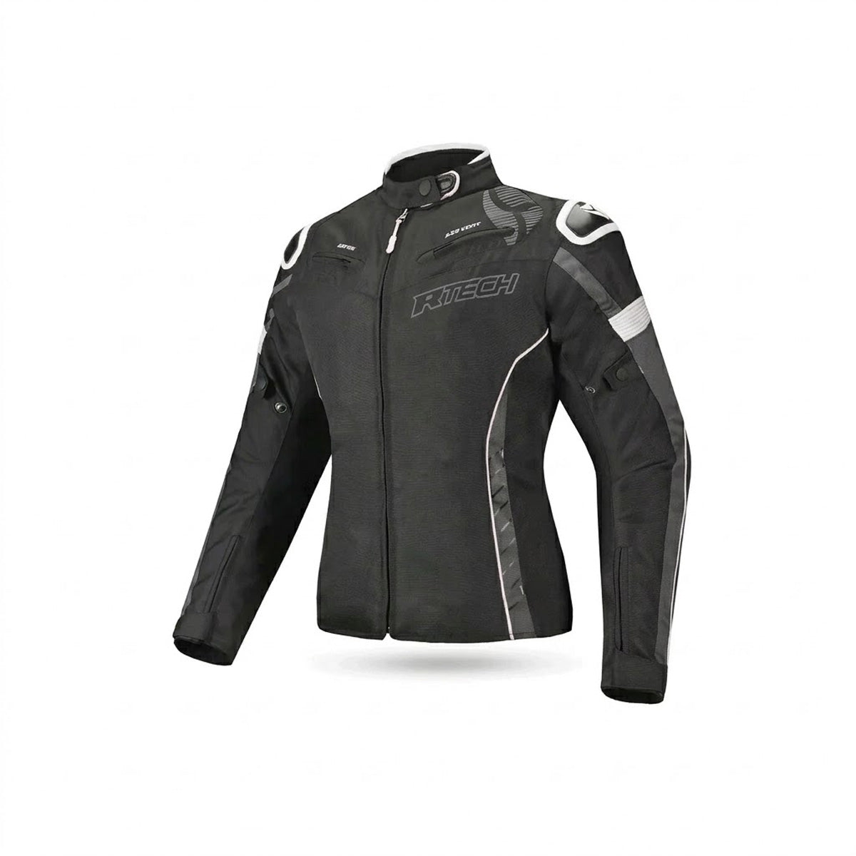 R-TECH KNIGHT RIDER 3 Moto Textil Senhora Curta Casacos Preto Branco Anthra – 1 – Maximomoto PT