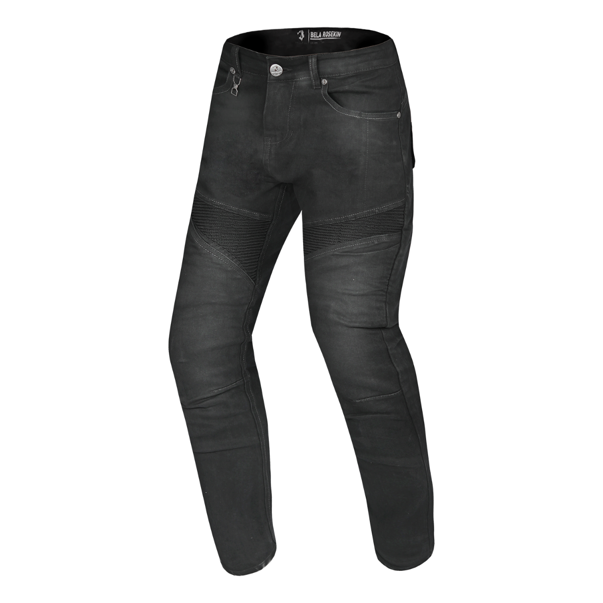 BELA ROSEKIN Senhora Denim Jeans Moto Calcas Negro Spray 30L