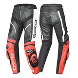 BELA X RACE Moto Couro Calcas Preto Branco Vermelho