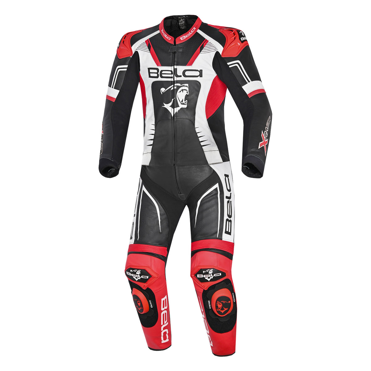 BELA X RACE 2 PC Moto Couro Fatos Preto Branco Vermelho