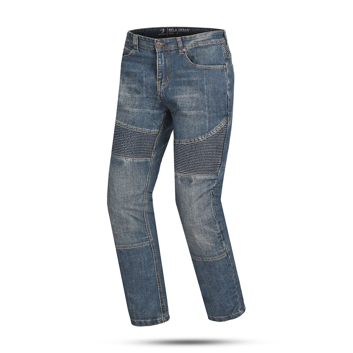 BELA URBAN Denim Jeans Moto Senhora Calcas Maroon Tint Brown