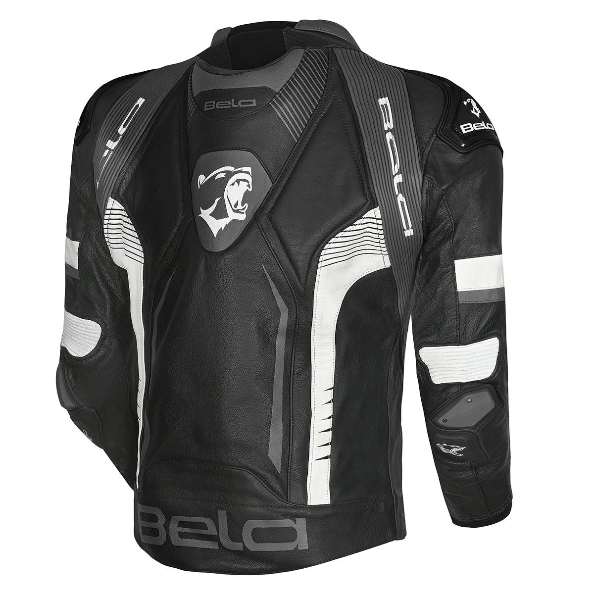 BELA X RACE Moto Couro Casacos Preto Antra Branco