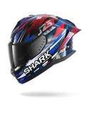 SHARK  SKWAL CUP REPLICA ZARCO GP DE FRANCE Azul Chrome  Rojo Casco De Moto