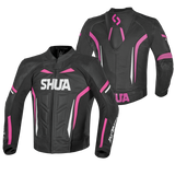 SHUA INFINITY Women's Motorcycle Jackets Black Fuchsia