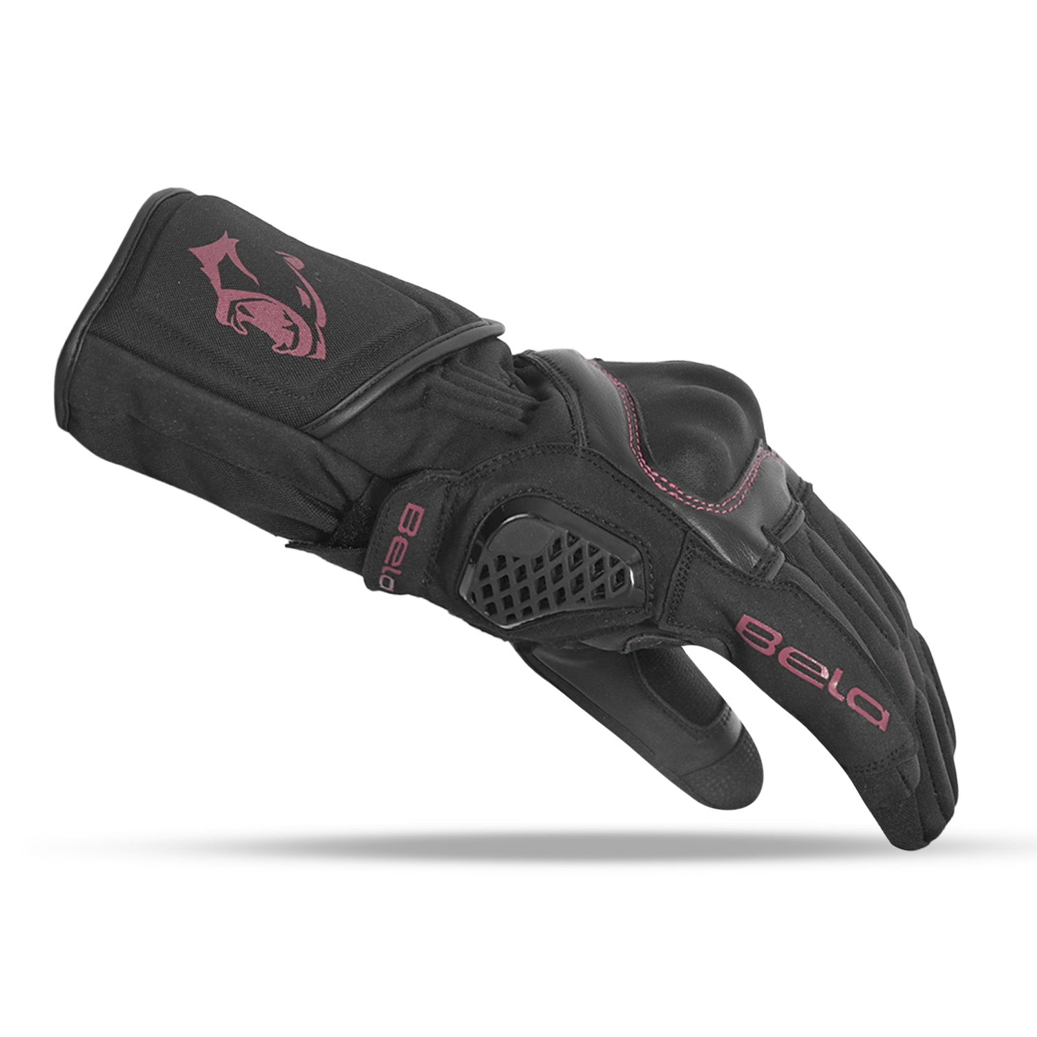 BELA FROST SHIELD Moto Luvas Preto Burdeos Burgundy