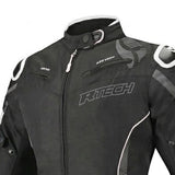 R-TECH KNIGHT RIDER 3 Moto Textil Senhora Curta Casacos Preto Branco Anthra