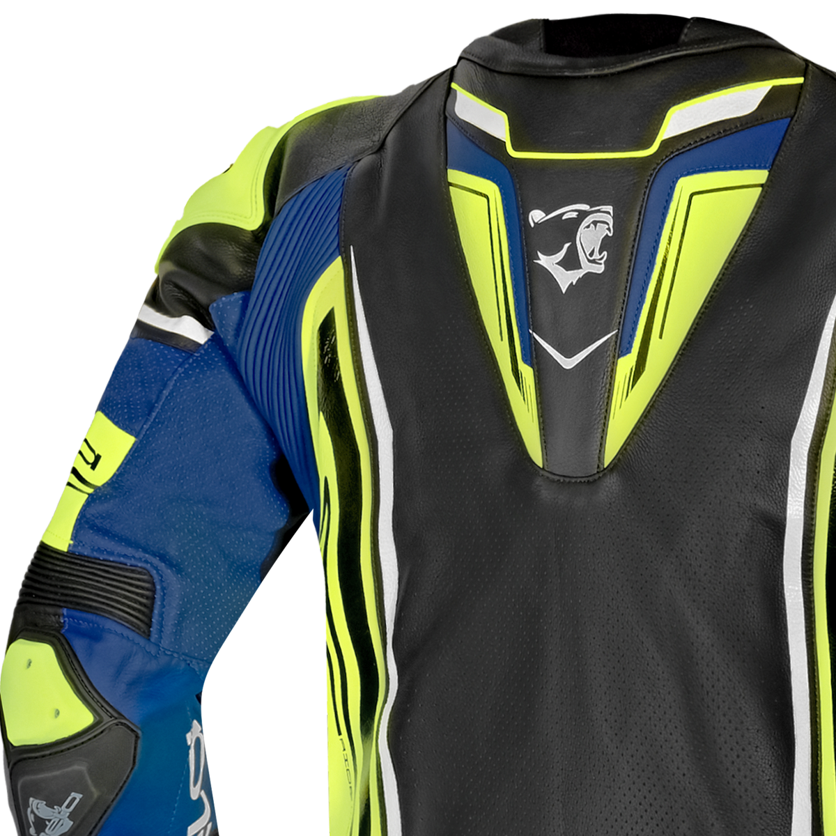 BELA BEAST Moto Couro Homem Preto Branco Amarelo Azul – 4 – Maximomoto PT