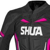 SHUA INFINITY Women's Motorcycle Jackets Black Fuchsia