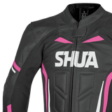 SHUA INFINITY Women's Motorcycle Jackets Black Fuchsia