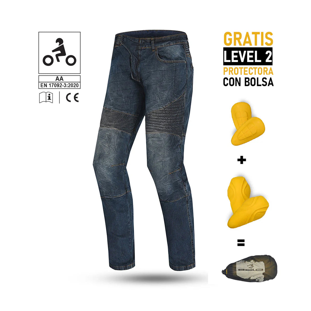 BELA TROPHY (MXD-402) Jeans De Moto Azul