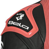 BELA X RACE Moto Couro Casacos Preto Branco Vermelho