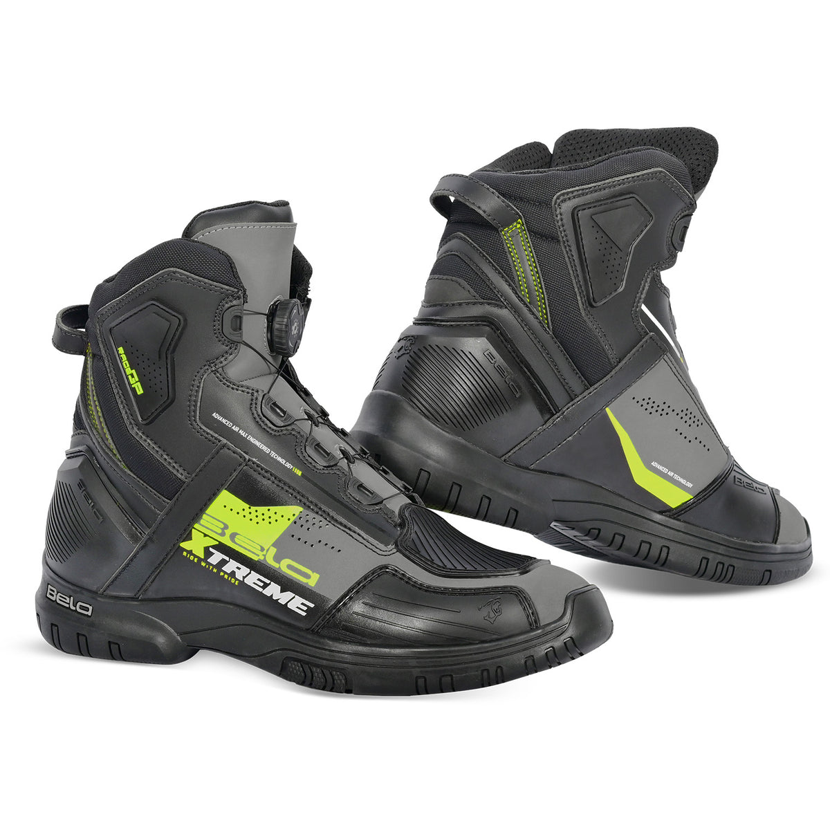 BELA EXTREME FORCE Moto Botas Preto Cinza Amarelo
