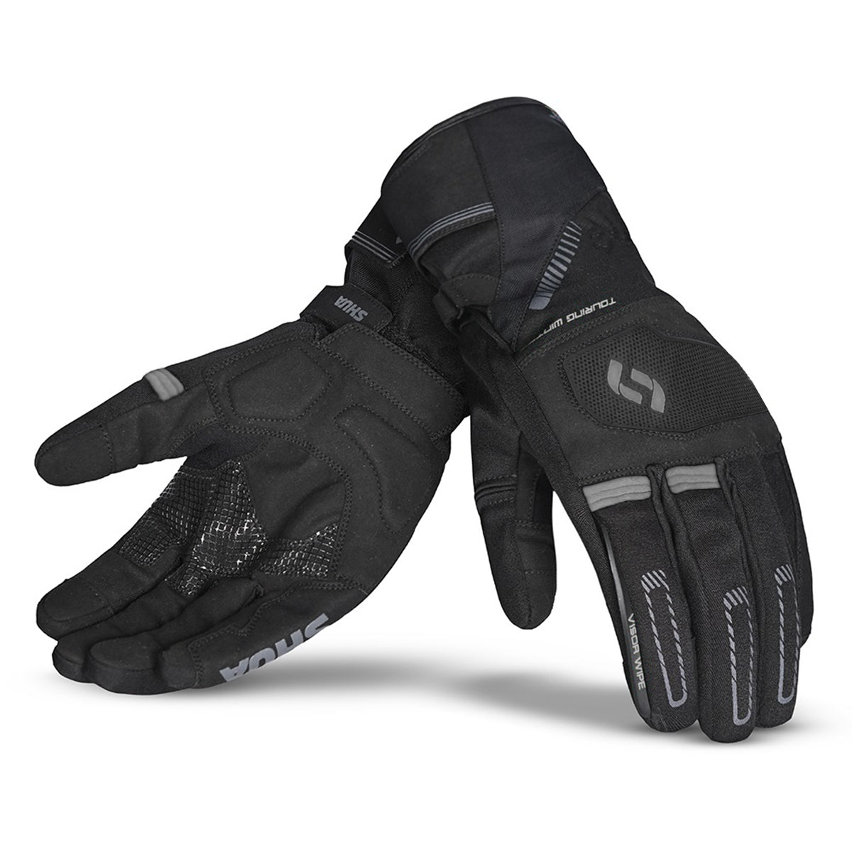 SHUA SNOW SEAL Moto Inverno Luvas Preto Cinza