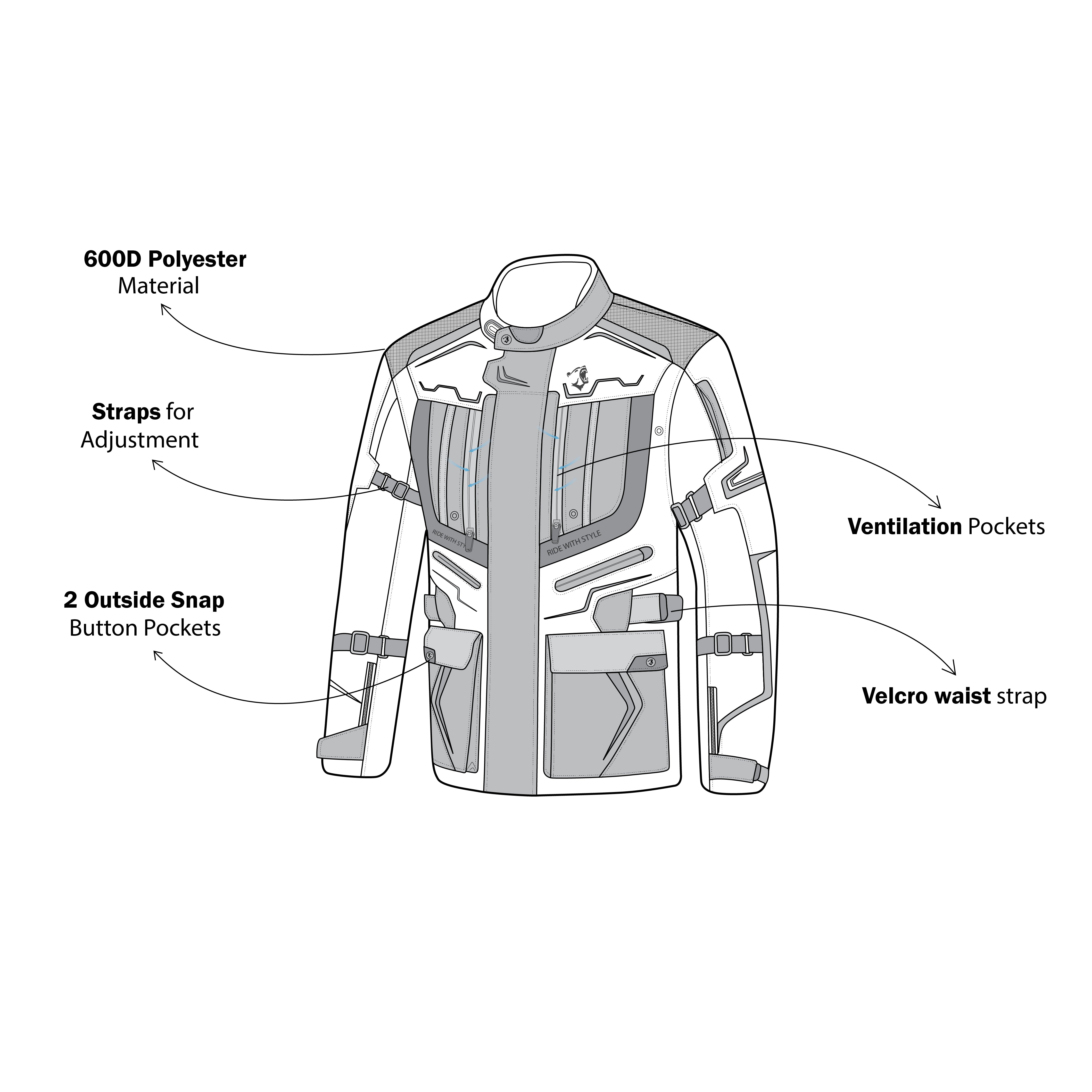 BELA WATSON Men's Motorcycle Jackets Black Khaki Yellow White – 10 – Maximomoto PT