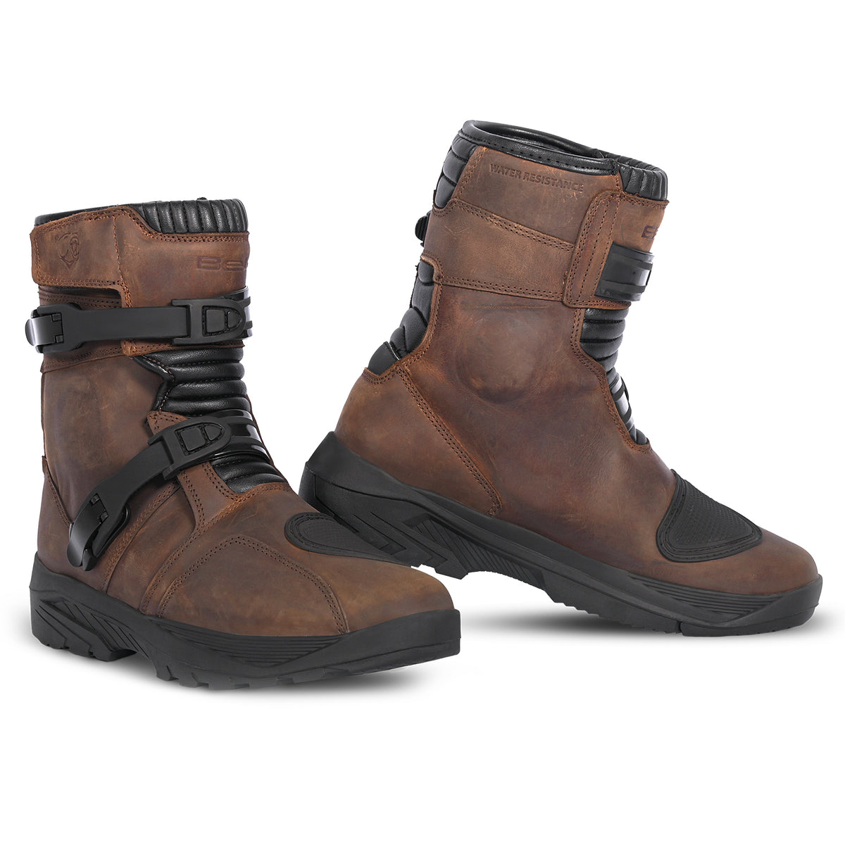 BELA Junior Moto Motocross Leather Boots Brown