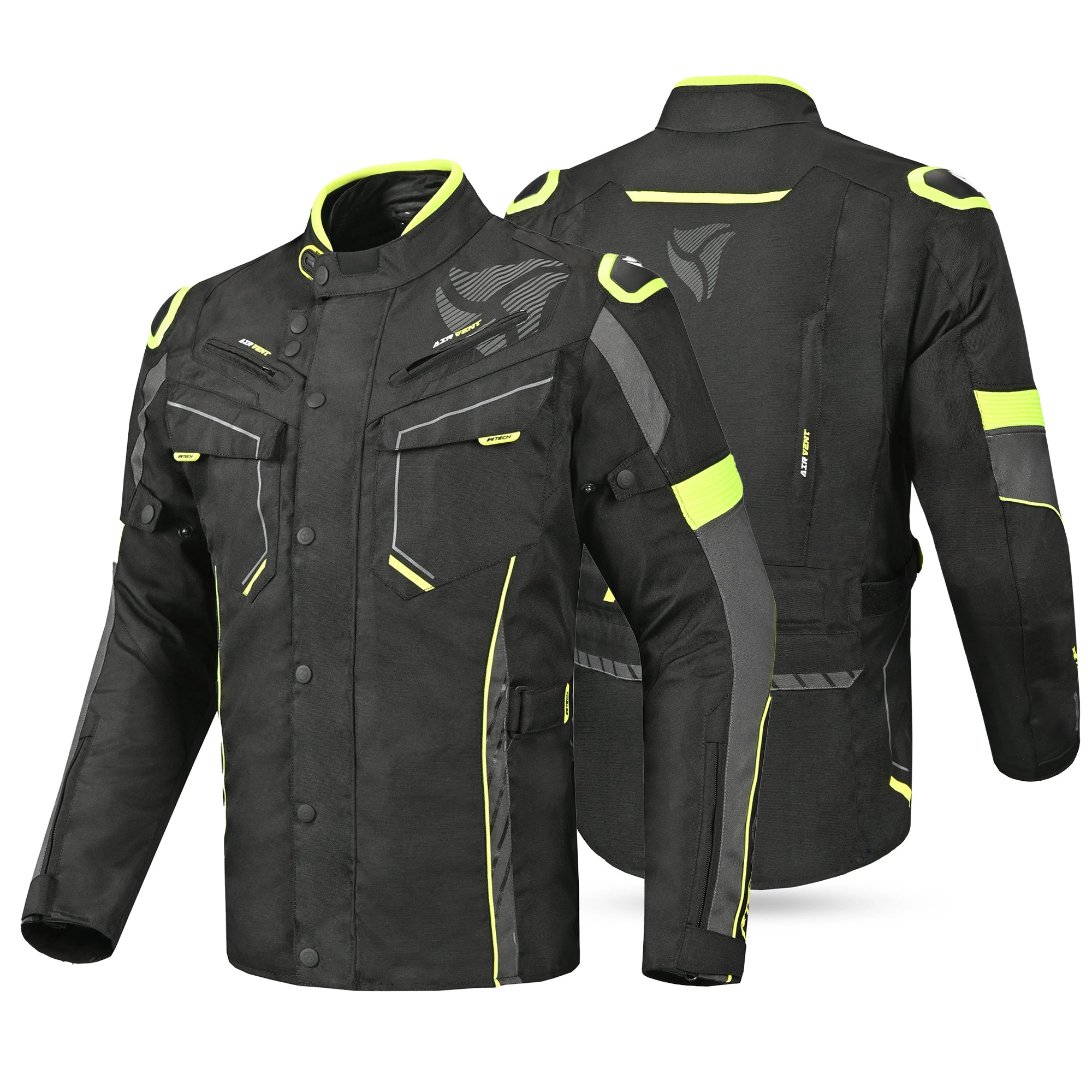 R-TECH KNIGHT RIDER Moto Longa Casacos Preto Antracite Amarelo