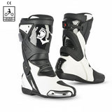 BELA RACE PRO (R-6) Leather Motorcycle Boots Black White