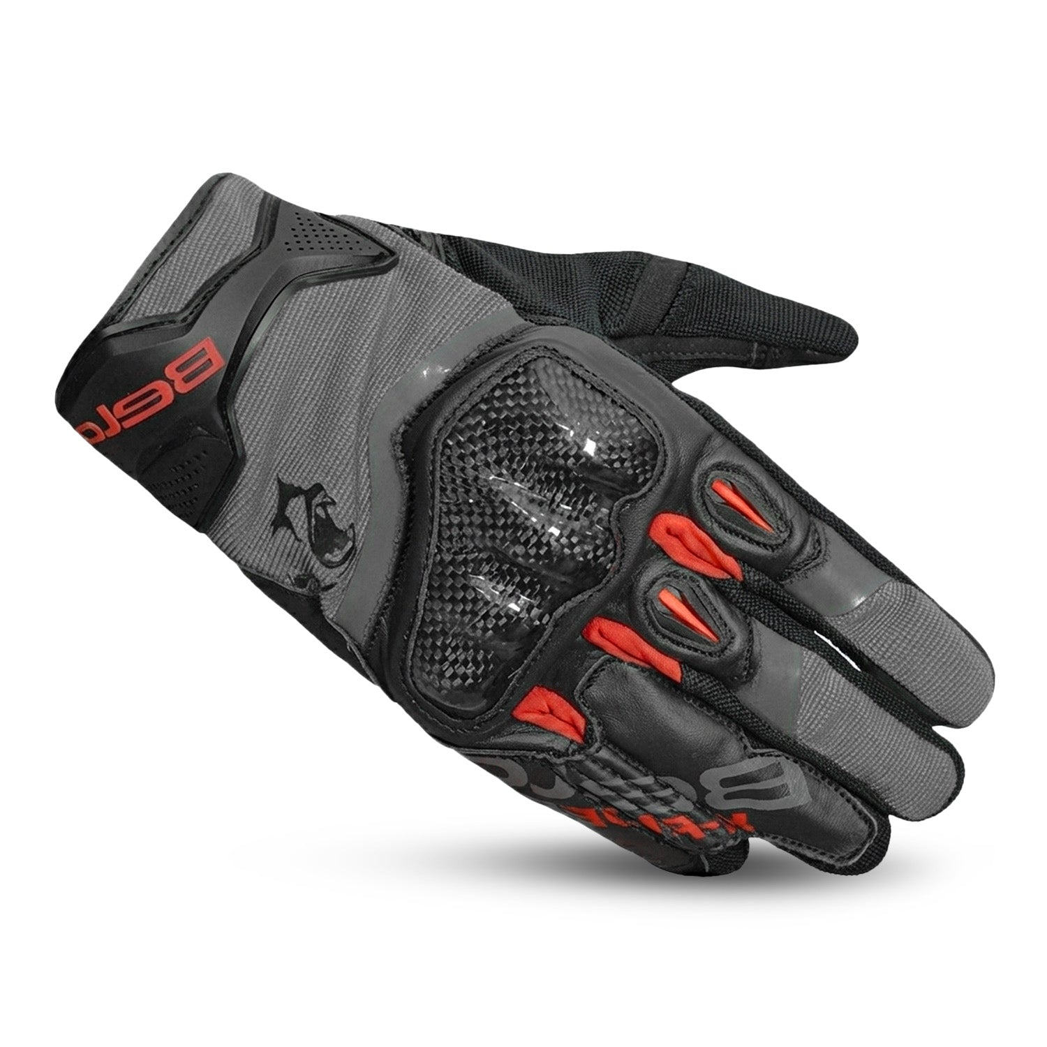 BELA DARING Men's Motorcycle Gloves Textile Red Gray Black – 3 – Maximomoto PT