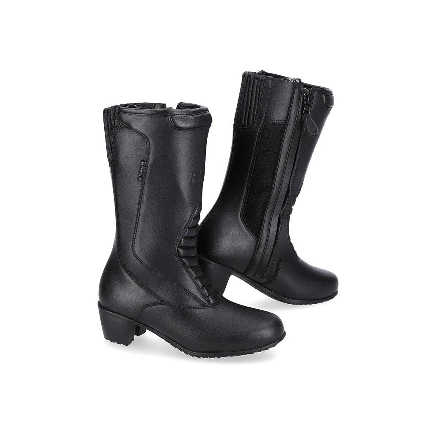 BELA ALPINE Women's Motorcycle Leather Boots in Black – 1 – Maximomoto PT