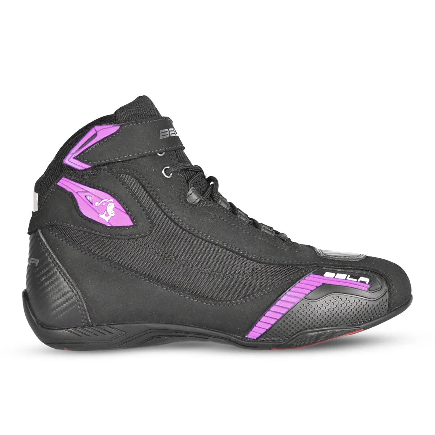 Beautiful Kiva Women's Motorcycle Leather Boots Black Purple – 2 – Maximomoto PT