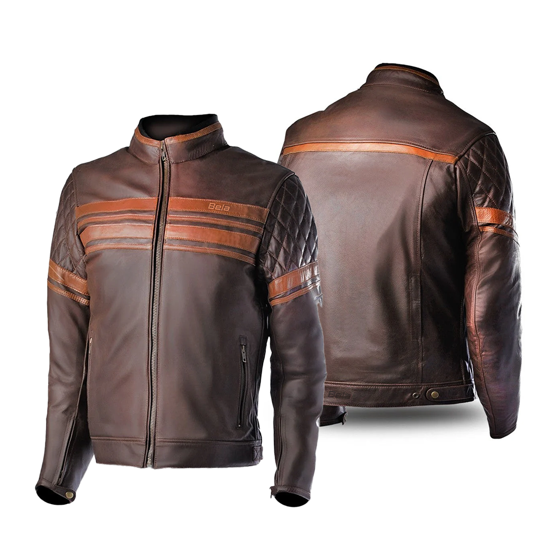 BELA Merlin Leather Motorcycle Coats Brown – 2 – Maximomoto PT