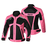 BELA AIRY WP Ladies Motorcycle Jackets Textile Black Pink Fluor