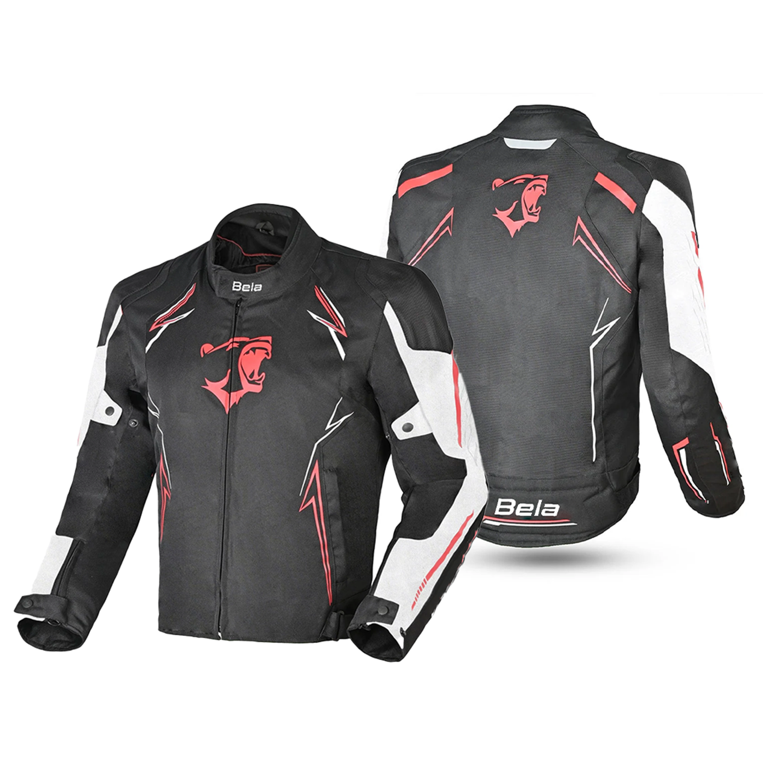 BELA PANTHER Motorcycle Textile Jackets Black White Red – 2 – Maximomoto PT
