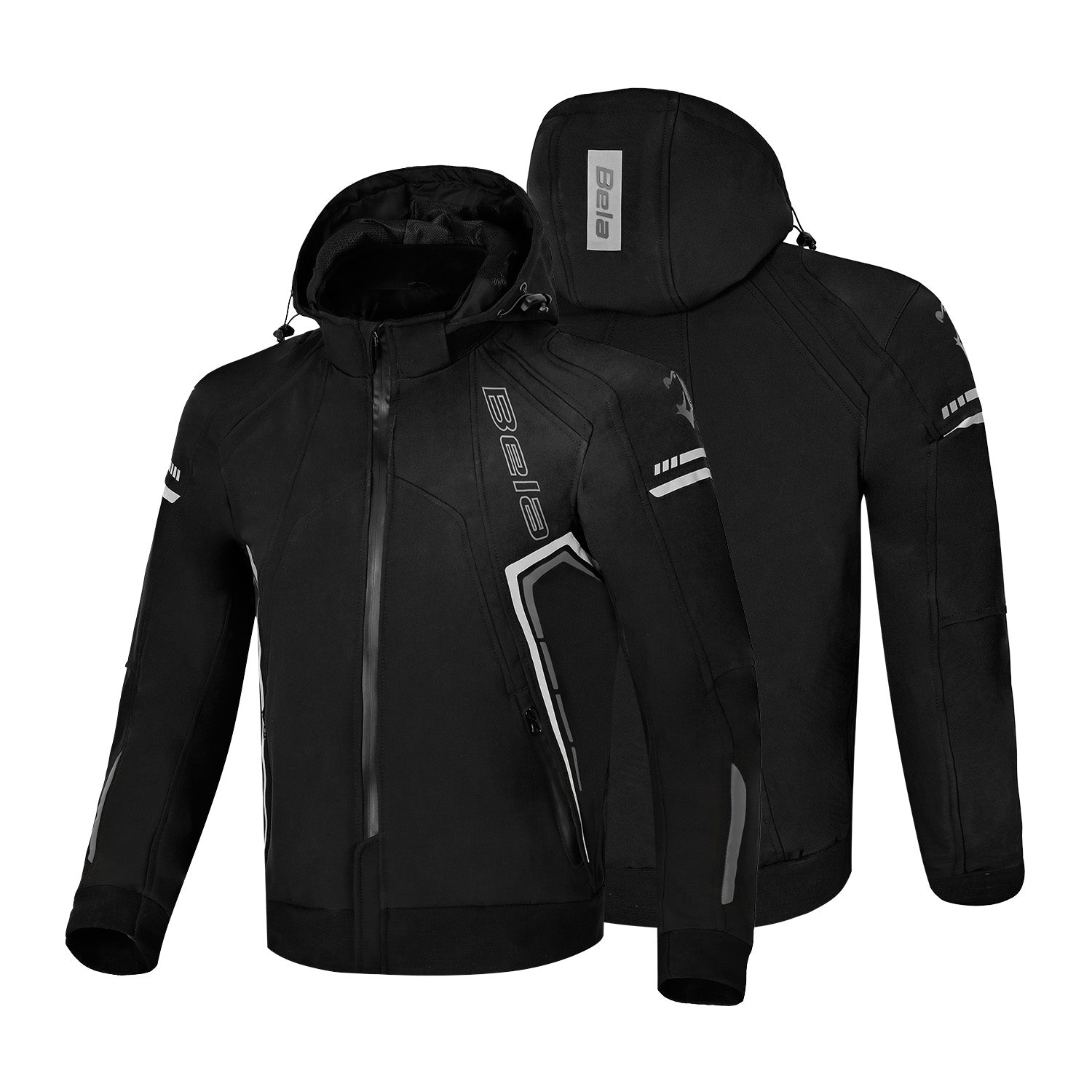 BELA BREEZE Soft Shell Motorcycle Hood Black Gray – 2 – Maximomoto PT