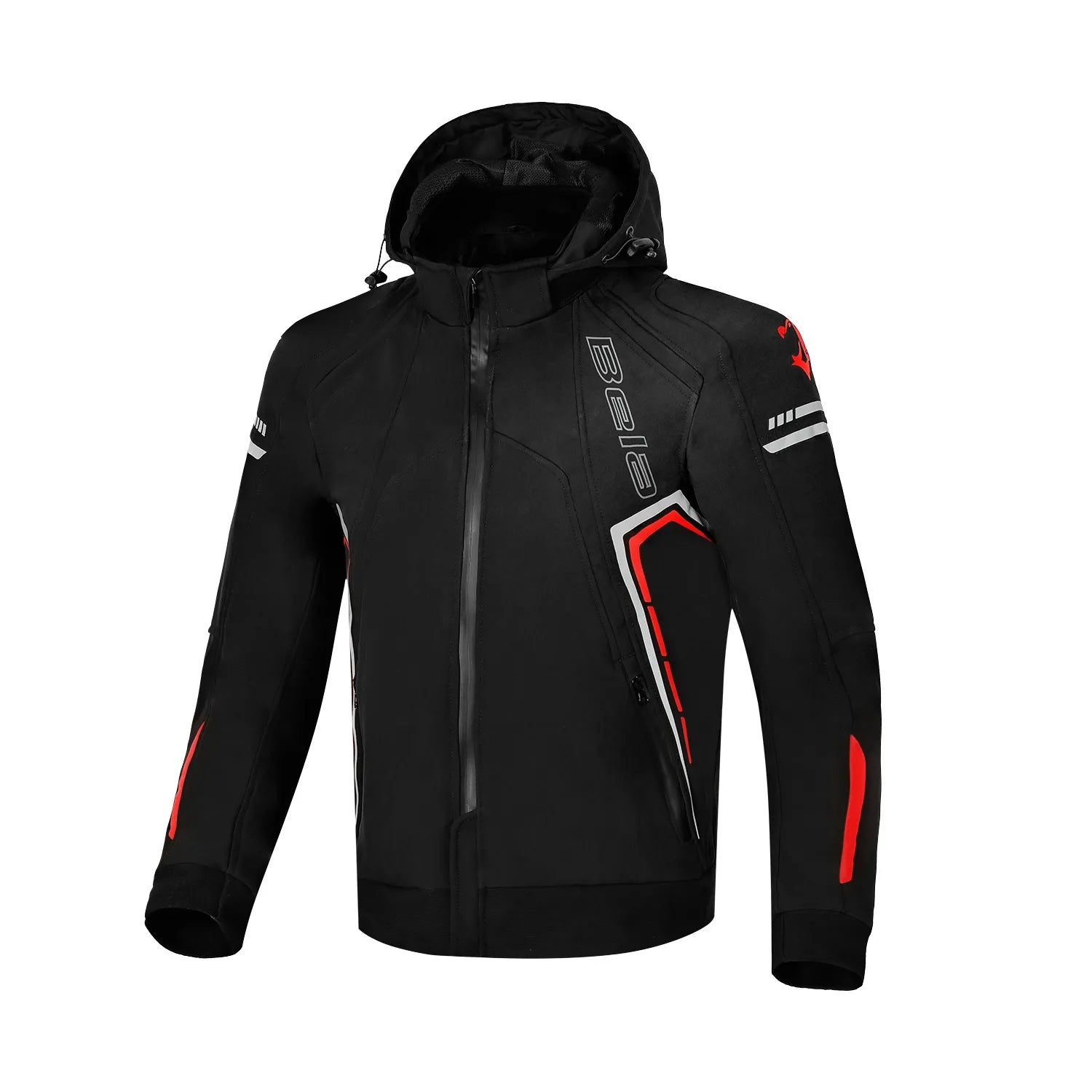 BELA BREEZE Soft Shell Moto Hood Black Red – 1 – Maximomoto PT