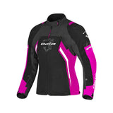 BELA ELANUR CASACOS TEXTIL DE MOTO  SENHORA PRETO ROSA