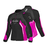 BELA ELANUR CASACOS TEXTIL DE MOTO  SENHORA PRETO ROSA