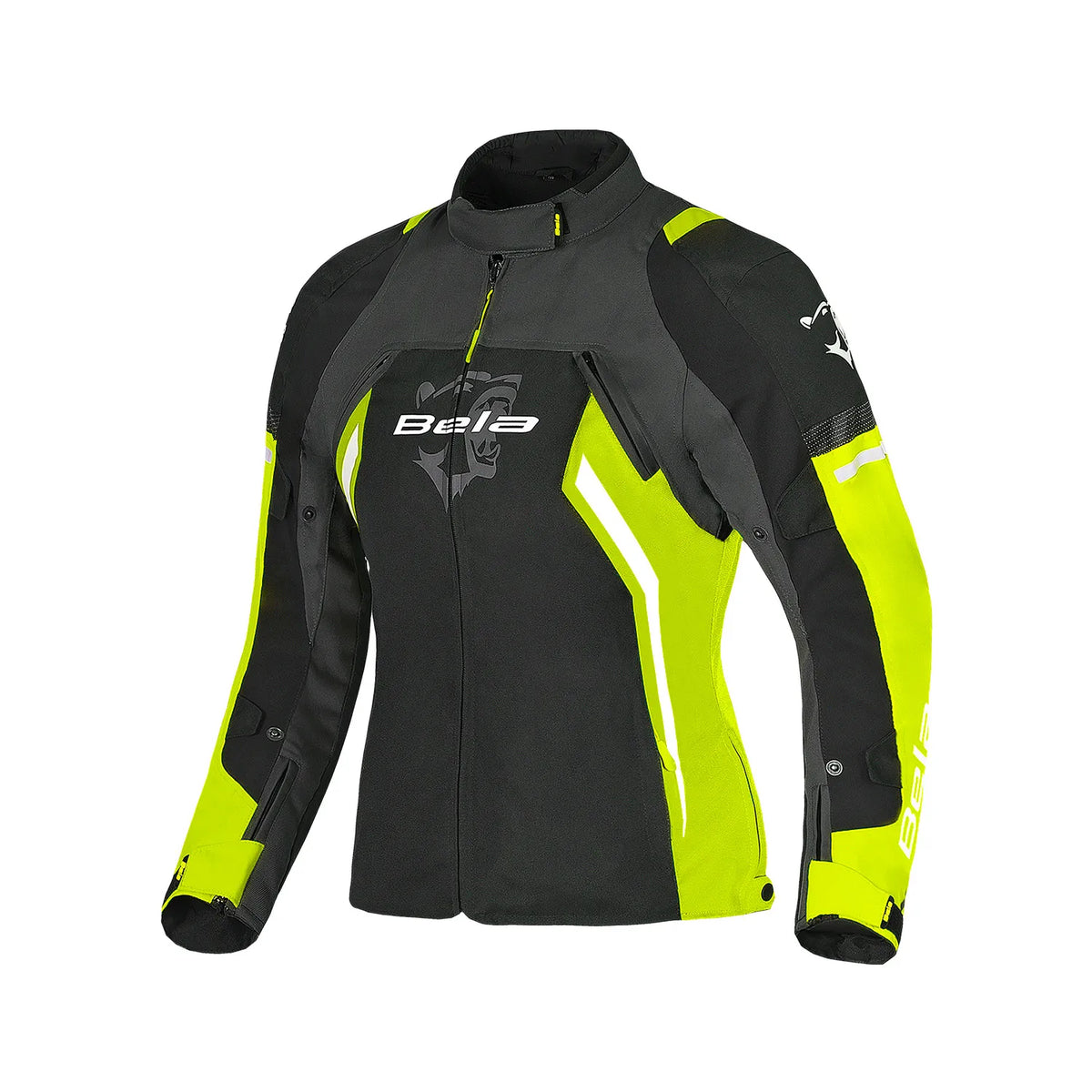BELA ELANUR Motorcycle Ladies Textile Jackets Black Anthracite Yellow
