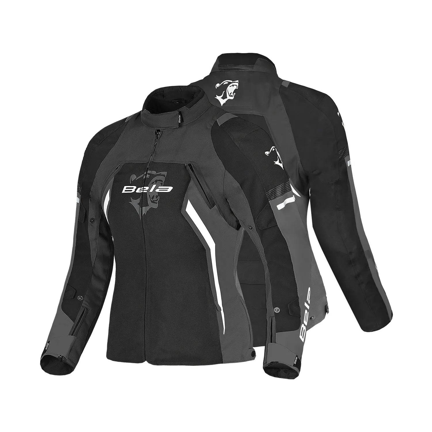 BELA ELANUR Casacos De Moto Textil Senhora Preto Cinza – 2 – Maximomoto PT