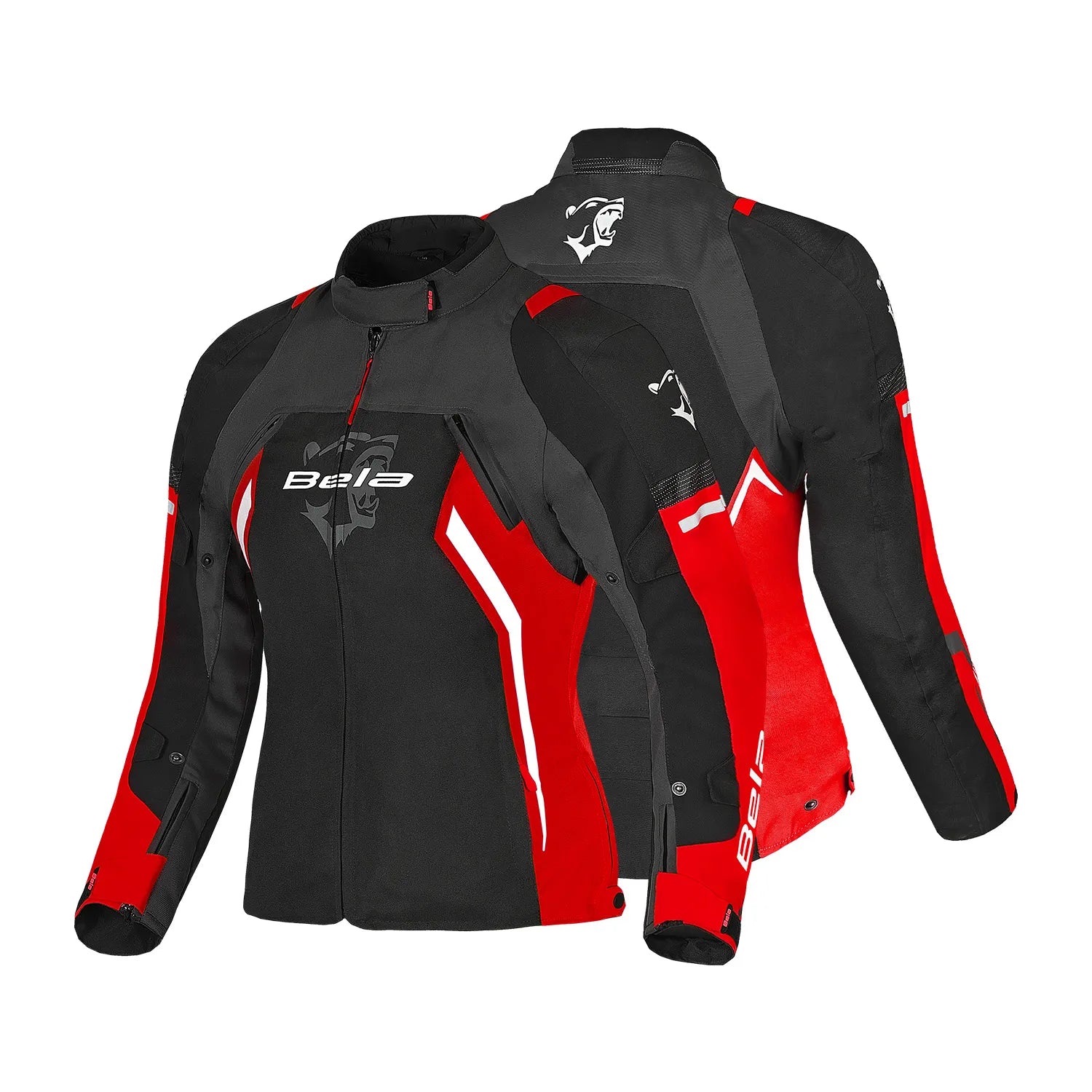 BELA ELANUR Women's Motorcycle Textile Coats Black Anthracite Red – 2 – Maximomoto PT