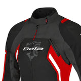 BELA ELANUR Women's Motorcycle Textile Coats Black Anthracite Red
