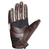 BELA MOBSTER Luvas De Moto Couro Marrom Branco