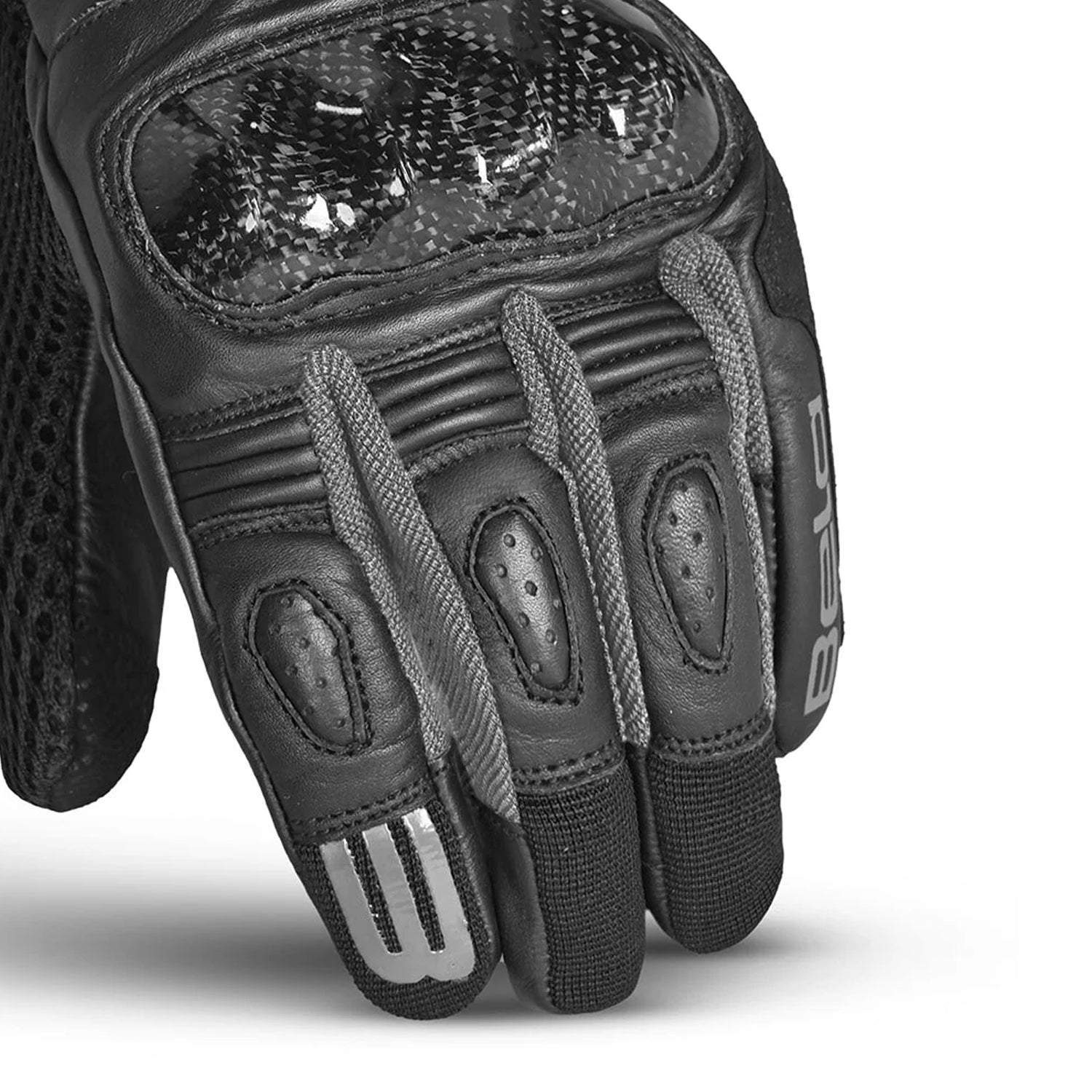 BELA AIR FLOW Luvas De Moto Couro Preto Cinza – 2 – Maximomoto PT